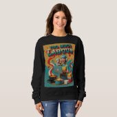 あまりにも多くの労働 – レトロフェミニスト風刺芸術フード付きスウェットシャツ スウェットシャツ (正面フル)