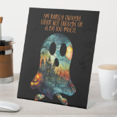 あまりにも多くの幽霊ユーモアのハロウィーン 台座サイン (インサイチュ)