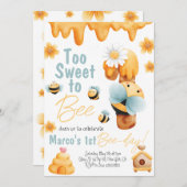 あまりにも甘いワンボーイ誕生日招待状 招待状 (正面/裏面)