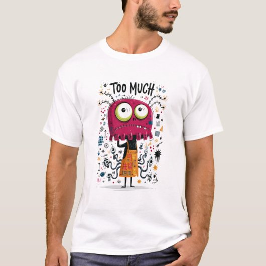 あまりにも面白いピンクのエイリアンキャラクターギフト Tシャツ (正面)