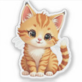 あまりに可愛いので真面目にできない – 笑える子猫ステッカー シール (正面)
