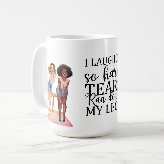 あまり笑って懸命が走泣いた コーヒーマグカップ (正面左)