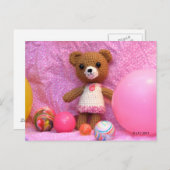 あみぐるみ テディベア ポストカード (正面/裏面)