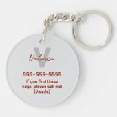 あみ予測できなぐりミニマルなクロシェの人名 キーホルダー (裏面)