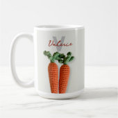 あみ予測できなぐりミニマルなクロシェの人名 コーヒーマグカップ (左)