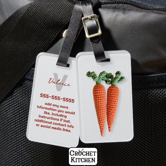 あみ予測できなぐりミニマルなクロシェの人名 ラゲッジタグ