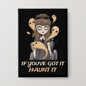 あもしあ得あ見て – 可愛い不気味幽霊 缶バッジ (正面)