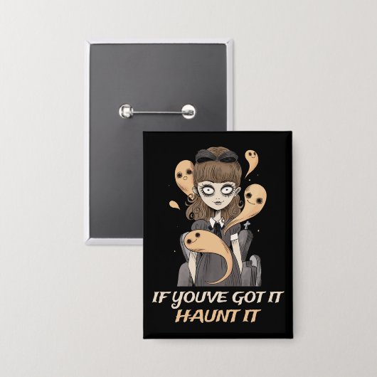 あもしあ得あ見て – 可愛い不気味幽霊 缶バッジ (正面/裏面)