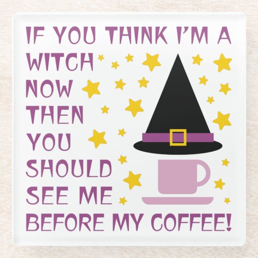 あもしあ考えあ私は魔女だ… ガラスコースター (正面)