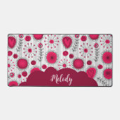 あやめやハートの不思議な赤と白の花の名前 デスクマット (正面)