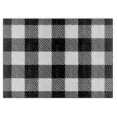 あや織りが付いている白黒のバッファローの格子縞 カッティングボード (正面)