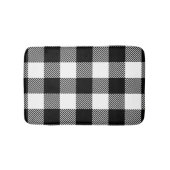 あや織りが付いている白黒のバッファローの格子縞 バスマット (正面)