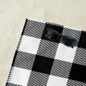 あや織りが付いている白黒のバッファローの格子縞 ビーチタオル (インサイチュ)