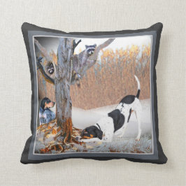 あらいぐまは木2のあらいぐまの後をつけます クッション