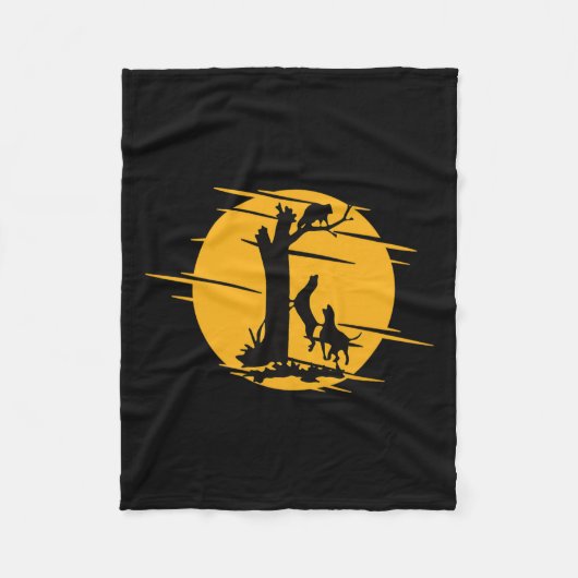 あらいぐま犬がアライグマのハウリングをトレイング – Cooおもしろい フリースブランケット (正面)