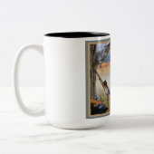 あらいぐま犬の木のアライグマのマグ ツートーンマグカップ (左)