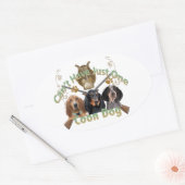 あらいぐま犬は一頭しか飼えない 楕円形シール (封筒)