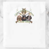 あらいぐま犬は一頭しか飼えない 楕円形シール (バッグ)