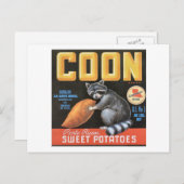 あらいぐま「ポルトリカン」サツマイモヴィンテージラベル ポストカード (正面/裏面)