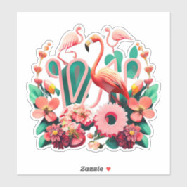 あらゆるかわいらし年齢のピンクのフラミンゴのシール シール