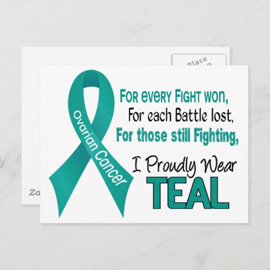 あらゆるのための卵巣癌.....私は得意気にティール（緑がかった色） 1を身に着けています ポストカード (正面/裏面)
