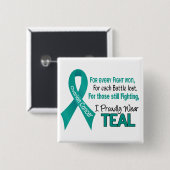 あらゆるのための卵巣癌.....私は得意気にティール（緑がかった色） 1を身に着けています 缶バッジ (正面&裏面)