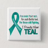 あらゆるのための卵巣癌.....私は得意気にティール(緑がかった色) 1を身に着けています 缶バッジ (正面)