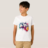 あらゆるものを制するゲーマー ゲームコントローラー Tシャツ (正面フル)