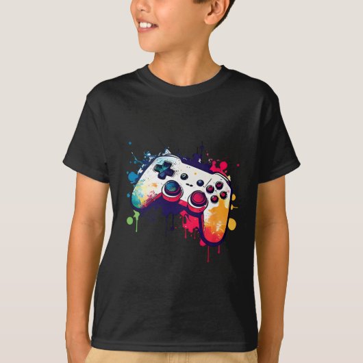 あらゆるものを制するゲーマー ビデオゲーム コントローラー Tシャツ (正面)