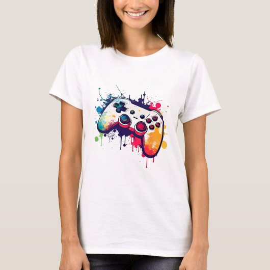 あらゆるものを制する ゲーマー ゲームコントローラー Tシャツ (正面)