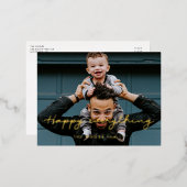 あらゆるものを幸せに 現代的でシンプルな写真 箔シーズンポストカード (正面/裏面)