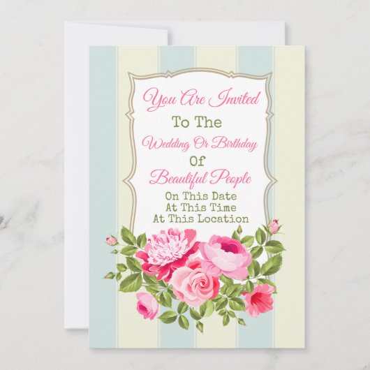 あらゆるイベントに使える花の招待状 案内状 (正面)