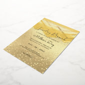 あらゆるイベント用 ゴールド箔 フォーマル イベント 夕食 会食 おしゃれ 箔招待状 (回転した状態)