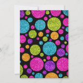 あらゆるカラフル色のドットが輝くバルミツワー 招待状 (正面)