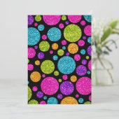 あらゆるカラフル色のドットが輝くバルミツワー 招待状 (スタンド正面)