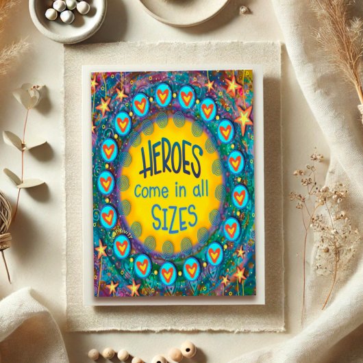 あらゆるサ来イズのヒーローに感謝するインスピレーション カード