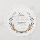 あらゆるシーンにぴったりなエレガントなリース 招待状 (正面/裏面)