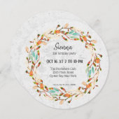 あらゆるシーンにぴったりなエレガントな花輪 招待状 (正面/裏面)