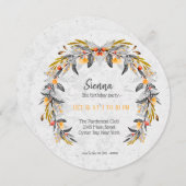 あらゆるシーンにぴったりなエレガントな花輪 招待状 (正面/裏面)