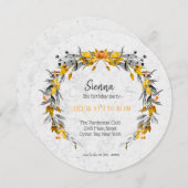 あらゆるシーンにぴったりなエレガントな花輪 招待状 (正面/裏面)