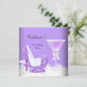 あらゆるシーンに対応したパープルのマルガリータ ハイ ヒール パーティー 招待状 (スタンド正面)