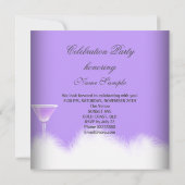 あらゆるシーンに対応したパープルのマルガリータ ハイ ヒール パーティー 招待状 (裏面)