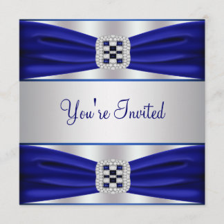 あらゆるシーンに対応するコバルトブルーのパーティー招待状テンプレート 招待状