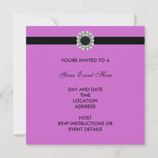 あらゆるシーンに対応するブラックパープルのパーティー招待状 招待状 (裏面)