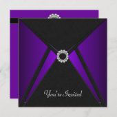 あらゆるシーンに対応するブラックパープルの招待状テンプレート 招待状 (正面/裏面)