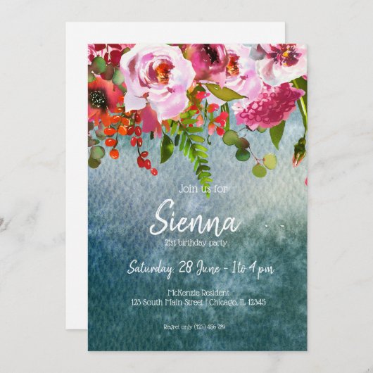 あらゆるシーンに花束を 招待状 (正面/裏面)