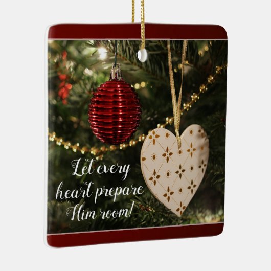 あらゆるハートが部屋、クリスマスキャロル彼を準備するようにして下さい セラミックオーナメント (右)