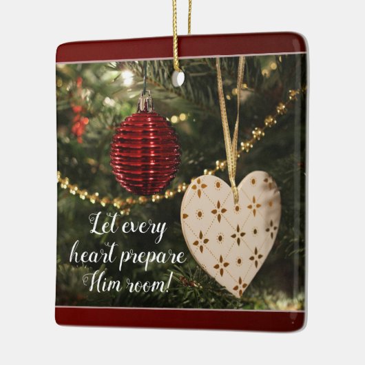 あらゆるハートが部屋、クリスマスキャロル彼を準備するようにして下さい セラミックオーナメント (左)