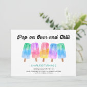 あらゆるポップ・アートの年齢の子供の誕生日上のポプシクル 招待状 (スタンド正面)