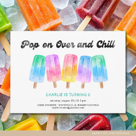 あらゆるポップ・アートの年齢の子供の誕生日上のポプシクル 招待状